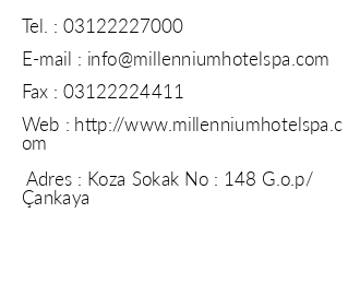 Millennium Hotel Spa iletiim bilgileri